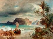 Ferdinand Keller Brazilian coastal landscape oil painting